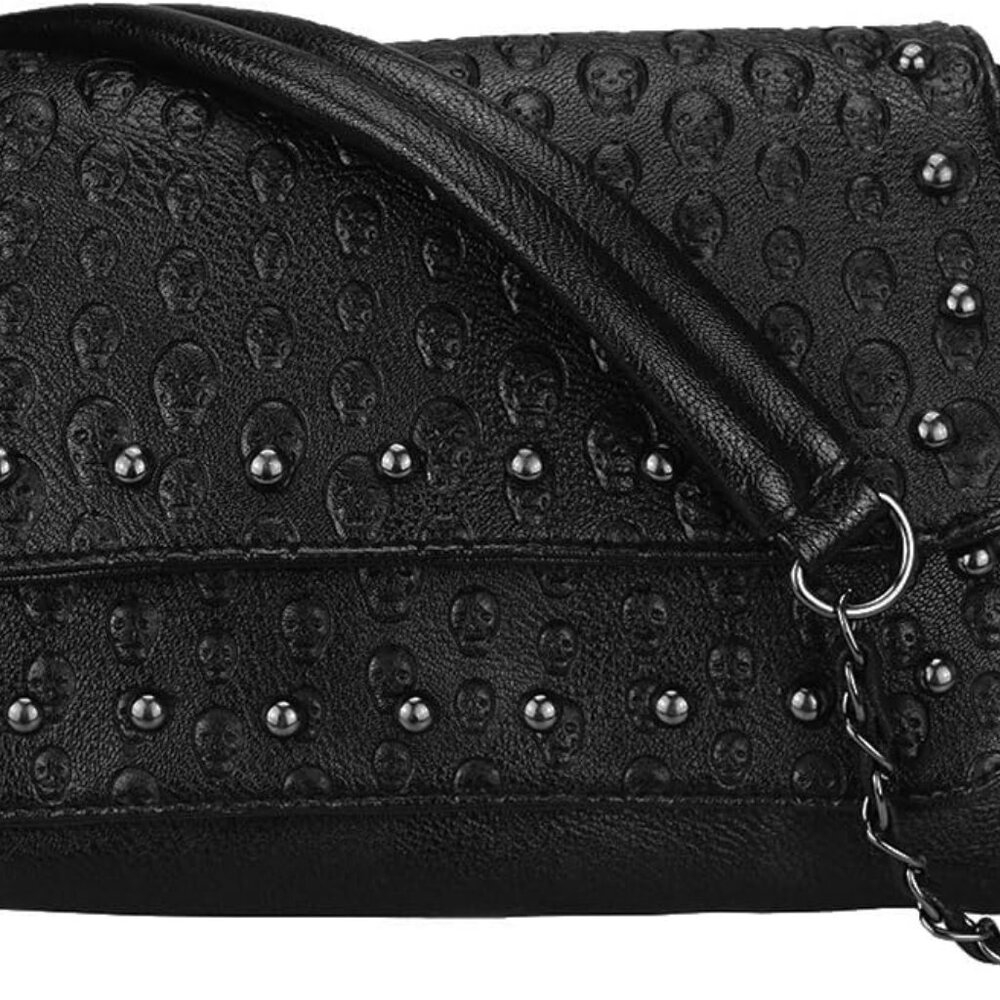 Gothic Women Black Shoulder Handbag Crossbody bag Purse